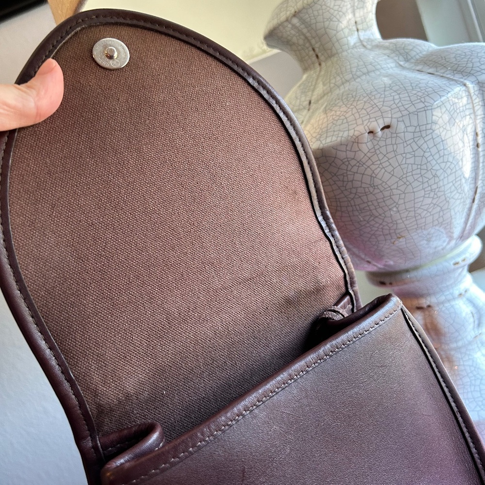 VINTAGE BRIGHTON Brown Leather Saddle Bag, cross-body - Picture 9 of 10